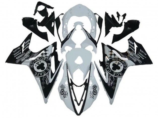 2013-2016 White Glossy Black Cafe London Triumph Daytona 675 Triple Motorcycle Fairings