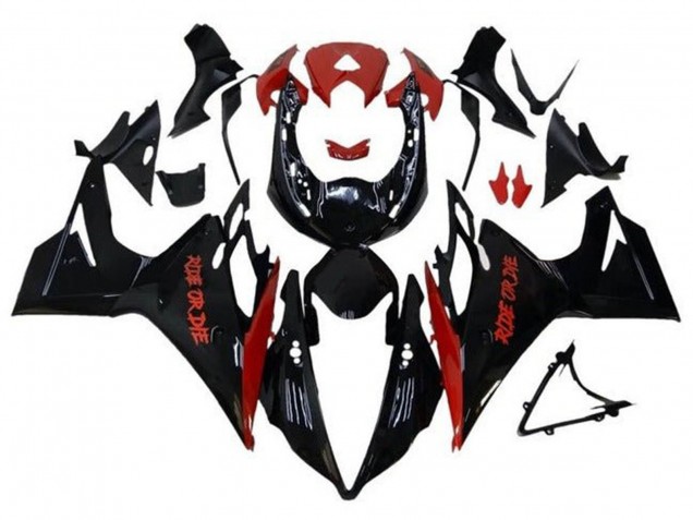 2013-2016 Glossy Black Red Ride or Die Triumph Daytona 675 Triple Motorcycle Fairings