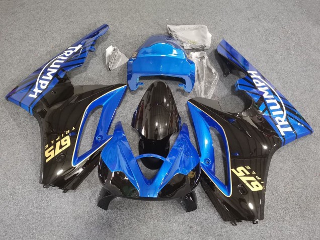 2006-2008 Blue Glossy Black Racing Triumph Daytona 675 Triple Motorcycle Fairings