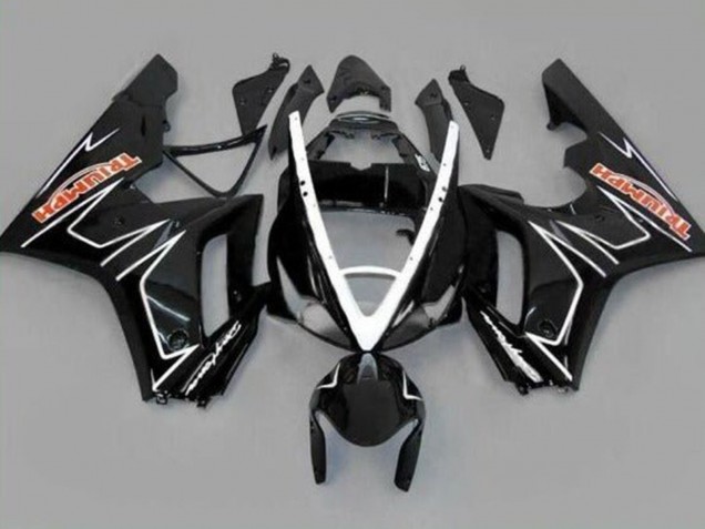 2006-2008 Glossy Black White Stripe Triumph Daytona 675 Triple Motorcycle Fairings