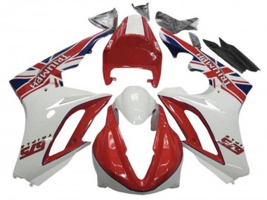 2009-2012 White Red Triumph Daytona 675 Triple Motorcycle Fairings