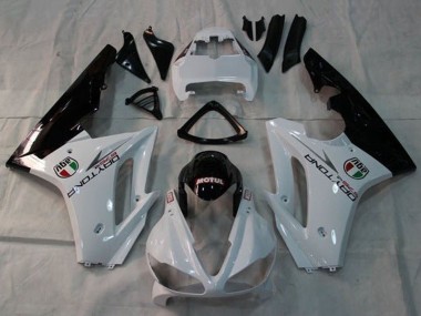 2009-2012 White Glossy Black Motul Triumph Daytona 675 Triple Motorcycle Fairings