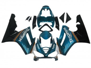 2009-2012 Teal Blue Glossy Black Triumph Daytona 675 Triple Motorcycle Fairings