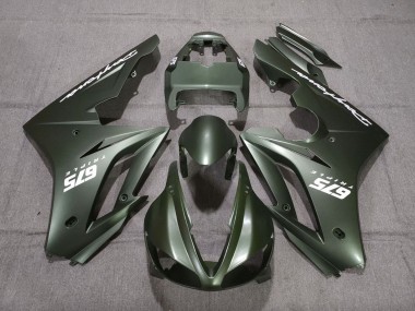 2009-2012 Matte Green White Triumph Daytona 675 Triple Motorcycle Fairings