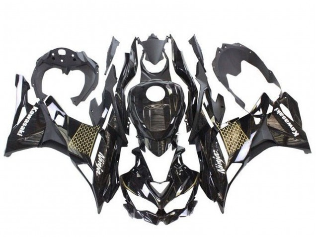 2019-2025 Glossy Black White Gold Kawasaki ZX4R ZX-4RR Motorcycle Fairings