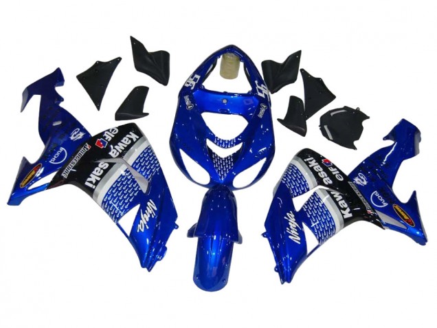 2006-2007 Blue White Black Elf Kawasaki ZX10R Motorcycle Fairings