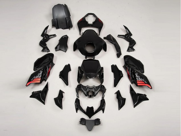2020-2024 Black Red Kawasaki Z900 Motorcycle Fairings