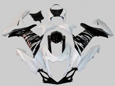 2011-2024 White Glossy Black Suzuki GSXR 600/750 Motorcycle Fairing