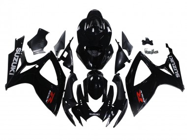 2006-2007 Glossy Black Suzuki GSXR 600/750 Motorcycle Fairings