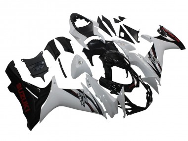 2011-2024 White Glossy Black Suzuki GSXR 600/750 Motorcycle Fairings