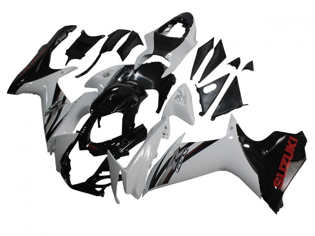 2011-2024 White Glossy Black Suzuki GSXR 600/750 Motorcycle Fairings