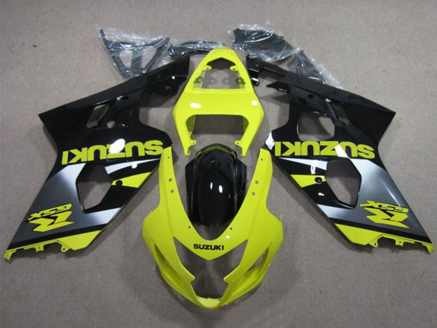 2004-2005 Yellow Silver Glossy Black Suzuki GSXR 600 Motorcycle Fairings