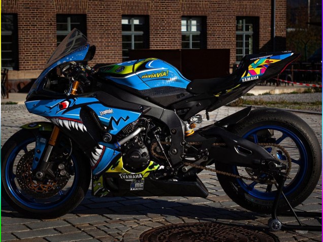 2015-2019 Blue Yellow Shark Yamaha YZF R1 Motorcycle Fairings