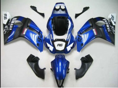 1998-2002 Blue White Matte Black Yamaha YZF 600 R6 Motorcycle Fairings