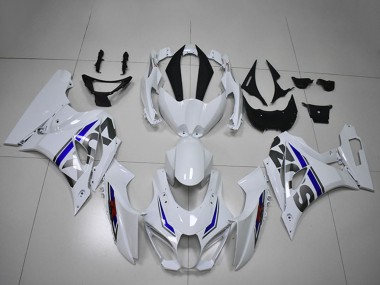 2017-2024 White Blue Suzuki GSXR 1000 Motorcycle Fairings