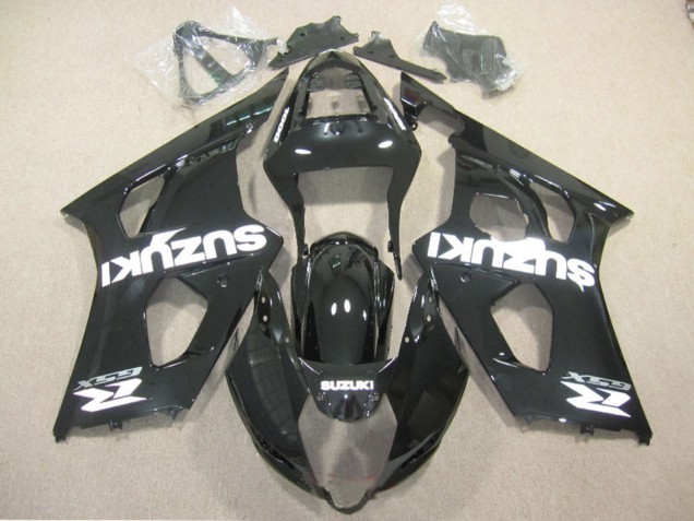 2003-2004 Glossy Black White Decal Suzuki GSXR 1000 Motorcycle Fairing