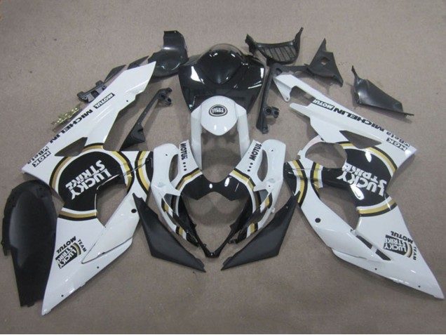 2005-2006 White Black Lucky Strike Motul Suzuki GSXR 1000 Motorcycle Fairings