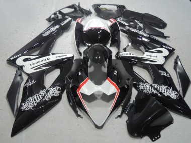 2005-2006 Glossy Black White Red Beacon Suzuki GSXR 1000 Motorcycle Fairings
