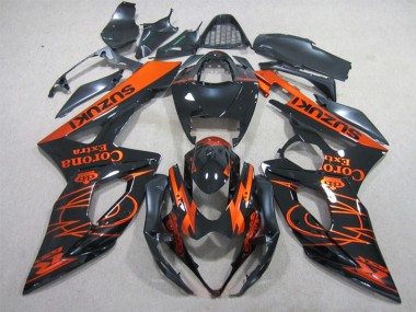 2005-2006 Glossy Black Orange Corona Extra Suzuki GSXR 1000 Motorcycle Fairings