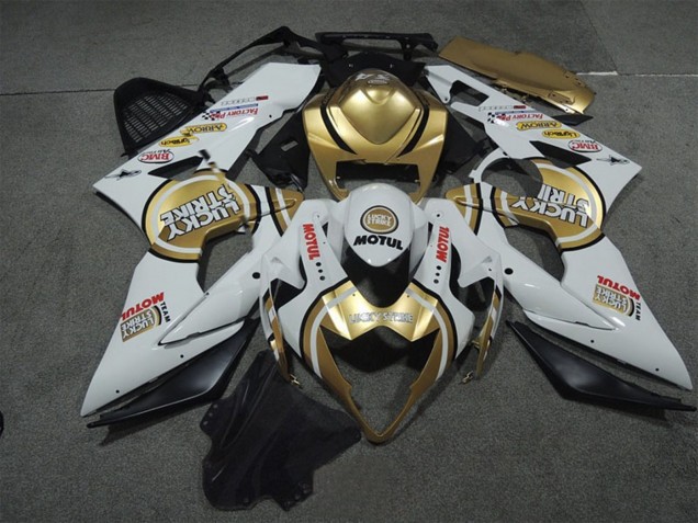 2005-2006 White Gold Lucky Strike Motul Suzuki GSXR 1000 Motorcycle Fairings