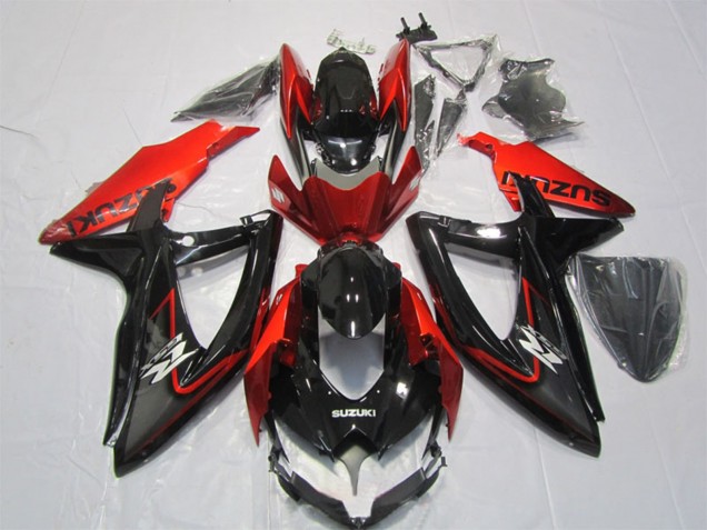 2007-2008 Glossy Black Red Suzuki GSXR 1000 Motorcycle Fairing