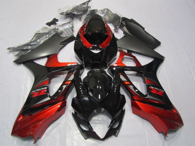 2007-2008 Red Glossy Black Suzuki GSXR 1000 Motorcycle Fairing Kits