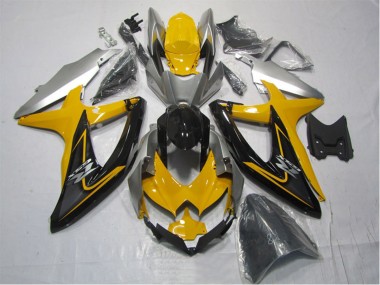 2007-2008 Yellow Silver Black Suzuki GSXR 1000 Motorcycle Fairing Kits