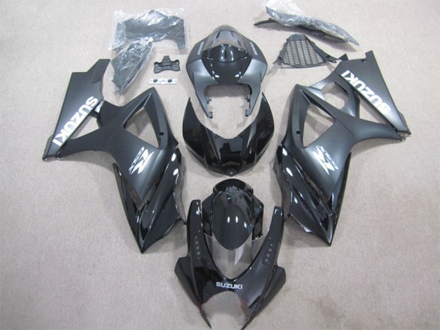 2007-2008 Glossy Black Matte Black Suzuki GSXR 1000 Bike Fairings