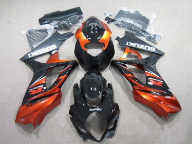 2007-2008 Glossy Black Orange Suzuki GSXR 1000 Motorcycle Fairing