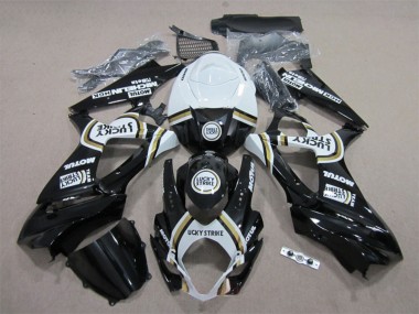 2007-2008 White Black Lucky Strike Motul Suzuki GSXR 1000 Motorcycle Fairings