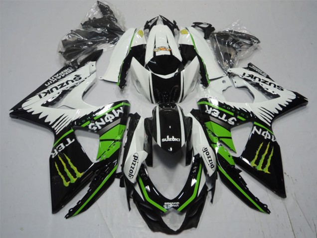 2009-2016 White Green Monster Black Pizzoli Suzuki GSXR 1000 Motorcycle Fairings