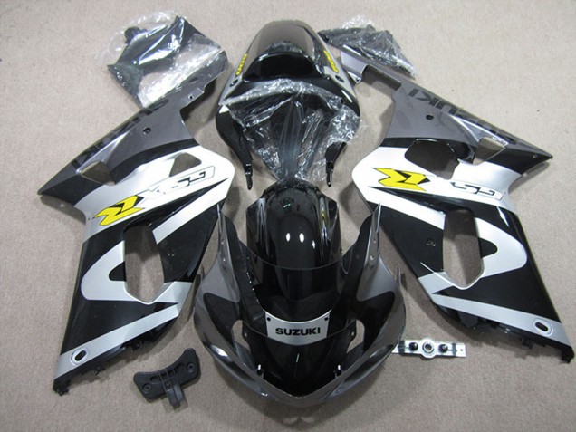 2001-2003 Black White Suzuki GSXR 600 Motorcycle Fairings