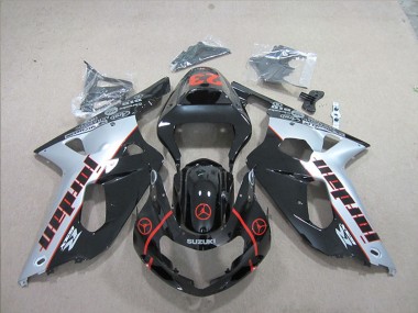 2001-2003 Silver Glossy Black Red Jordan 23 Suzuki GSXR 600 Motorcycle Fairings