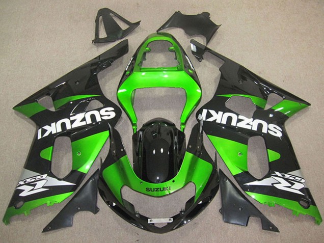 2001-2003 Green Glossy Black White Suzuki GSXR 600 Motorcycle Fairings