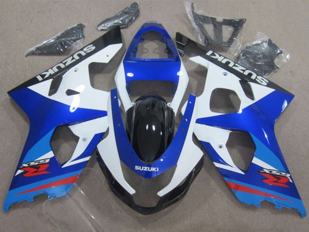 2004-2005 White Blue Red Suzuki GSXR 600 Motorcycle Fairings