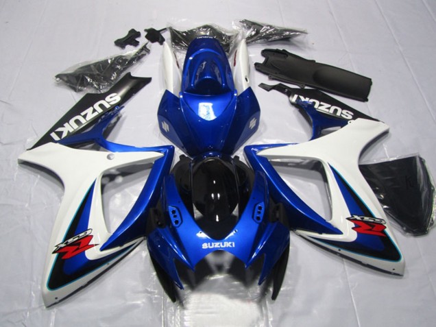 2006-2007 White Blue Glossy Black Red Suzuki GSXR 600 Motorcycle Fairings