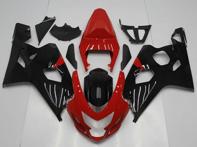 2004-2005 Red Glossy Black Suzuki GSXR 750 Motorcycle Fairing
