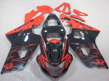 2004-2005 Red Glossy Black Suzuki GSXR 750 Motorcycle Fairings
