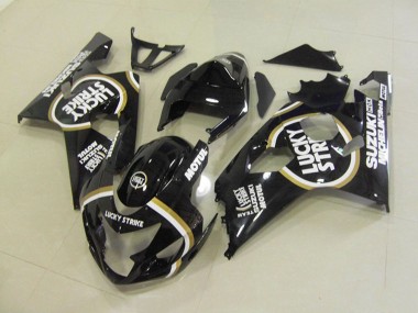 2004-2005 Glossy Black White Lucky Strike Motul Suzuki GSXR 750 Motorcycle Fairings