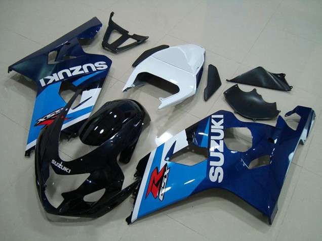 2004-2005 White Blue Glossy Black Suzuki GSXR 750 Motorcycle Fairings