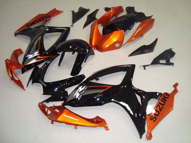 2006-2007 Orange Glossy Black Suzuki GSXR 750 Motorcycle Fairings