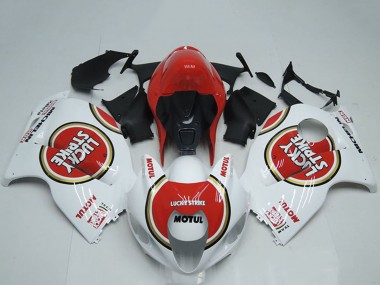 1996-2007 White Red Lucky Strike Motul Suzuki GSXR 1300 Hayabusa Motorcycle Fairings