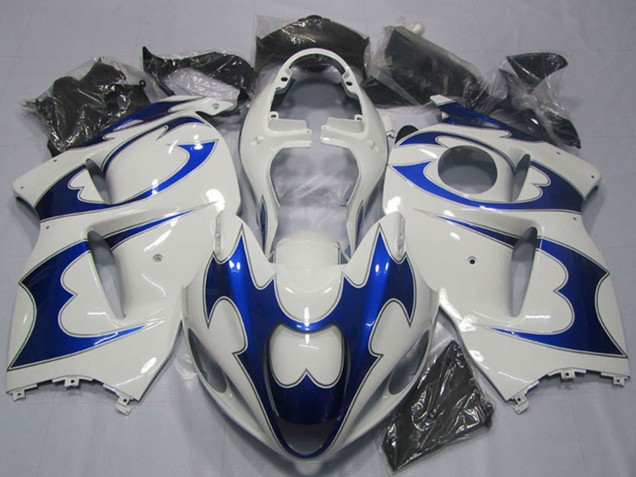 1996-2007 White Blue Suzuki GSXR 1300 Hayabusa Motorcycle Fairing Kits