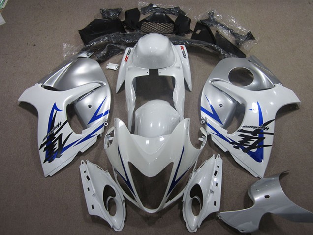2008-2020 White Blue Suzuki GSXR 1300 Hayabusa Motorcycle Fairing