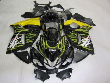 2008-2020 Glossy Black Yellow Flame Suzuki GSXR 1300 Hayabusa Motorcycle Fairings