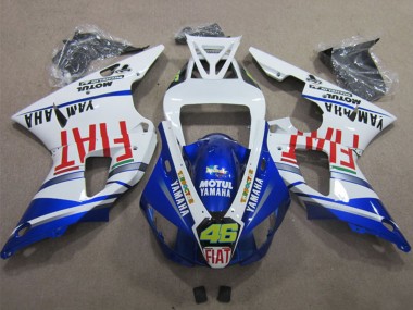 1998-1999 White Blue Red Motul Fiat 46 Yamaha YZF R1 Motorcycle Fairings