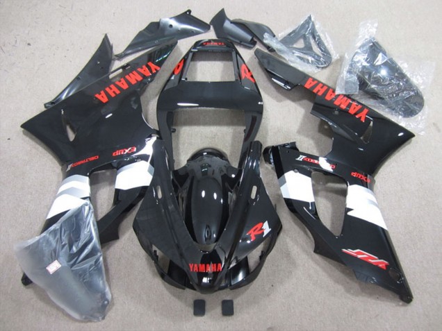 1998-1999 Glossy Black White Red Decals Yamaha YZF R1 Motorcycle Fairings