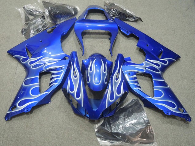 2000-2001 Blue White Flame Yamaha YZF R1 Motorcycle Fairings