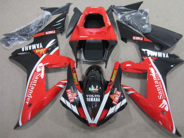 2002-2003 Red White Black Fimer Santander Yamaha YZF R1 Motorcycle Fairings