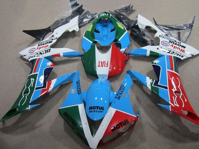2004-2006 White Blue Red Green White Fiat Motul Yamaha YZF R1 Motorcycle Fairings